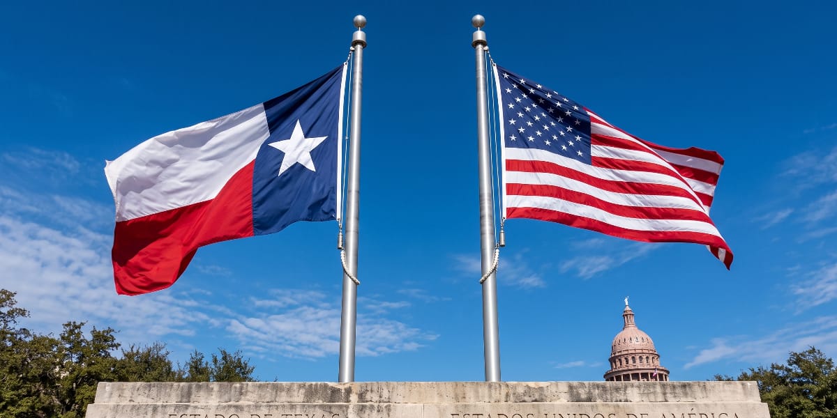 Banderas de Texas y USA