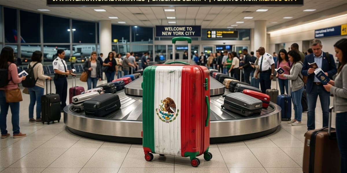 Valija mexicana en un aeropuerto de EE.UU.